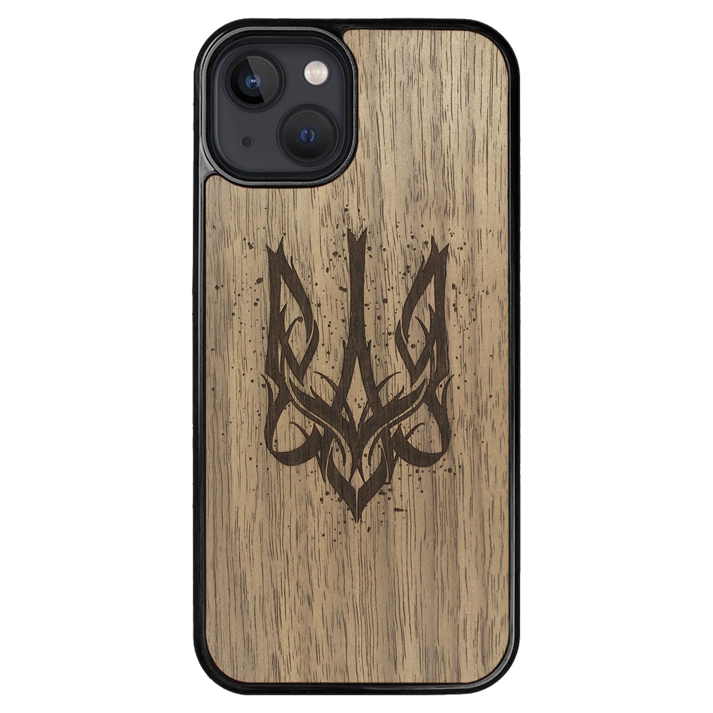 Wooden Case for iPhone 13 Ukrainian Trident Trizub
