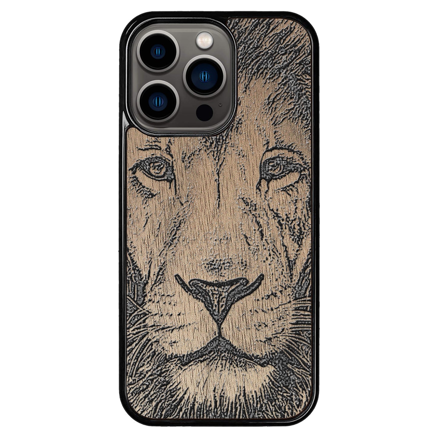 Wooden Case for iPhone 13 Pro Lion face