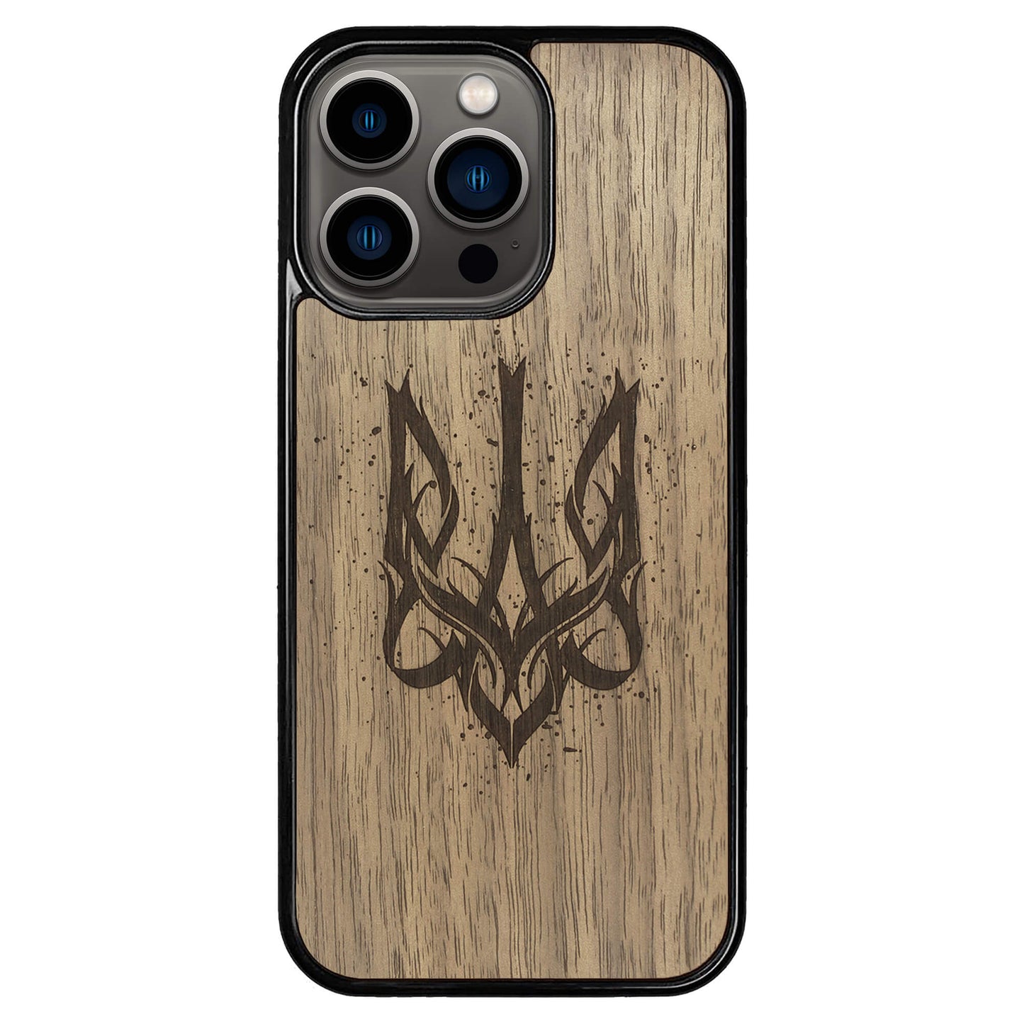 Wooden Case for iPhone 13 Pro Ukrainian Trident Trizub