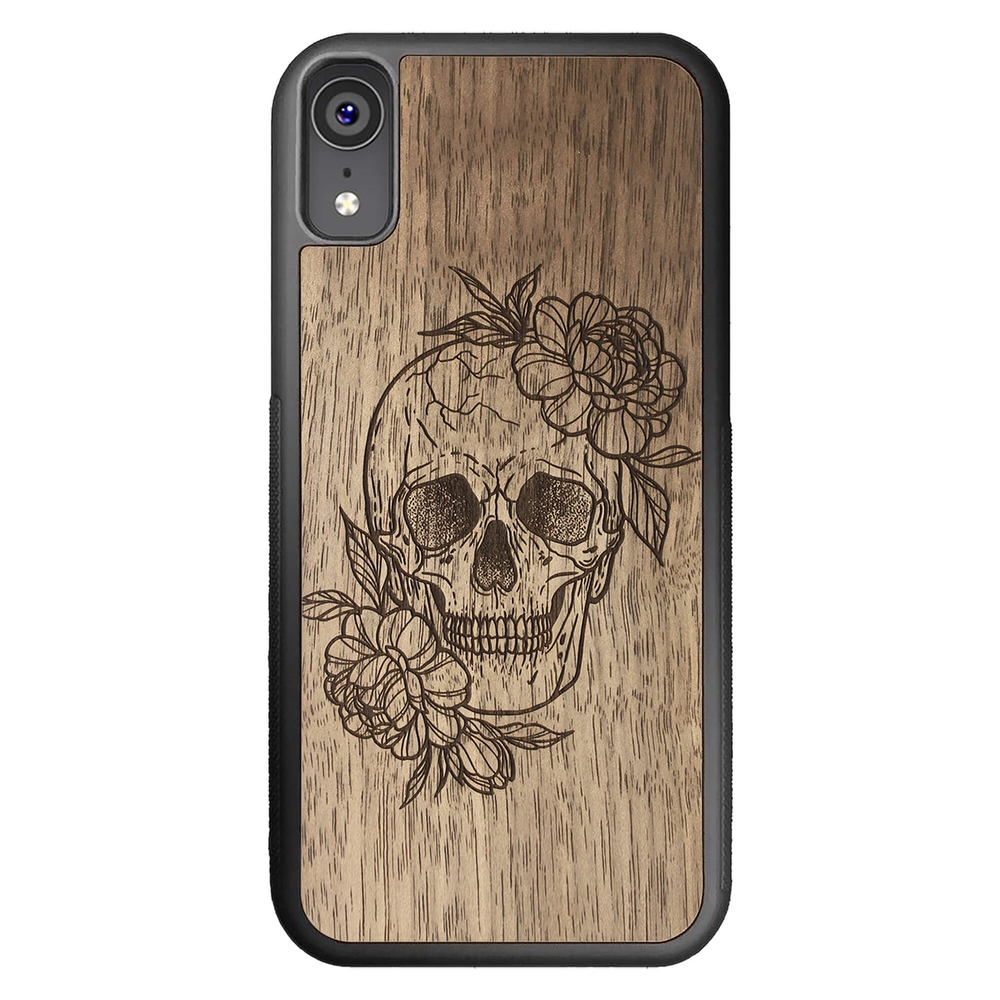 Wooden Case for iPhone XR Skull