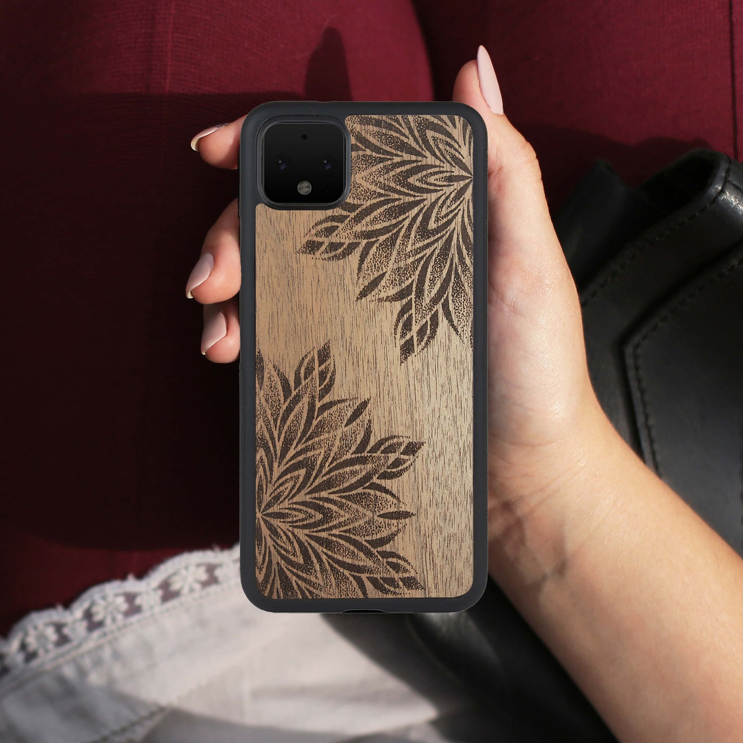 Wooden Pixel 5 Case Mandala