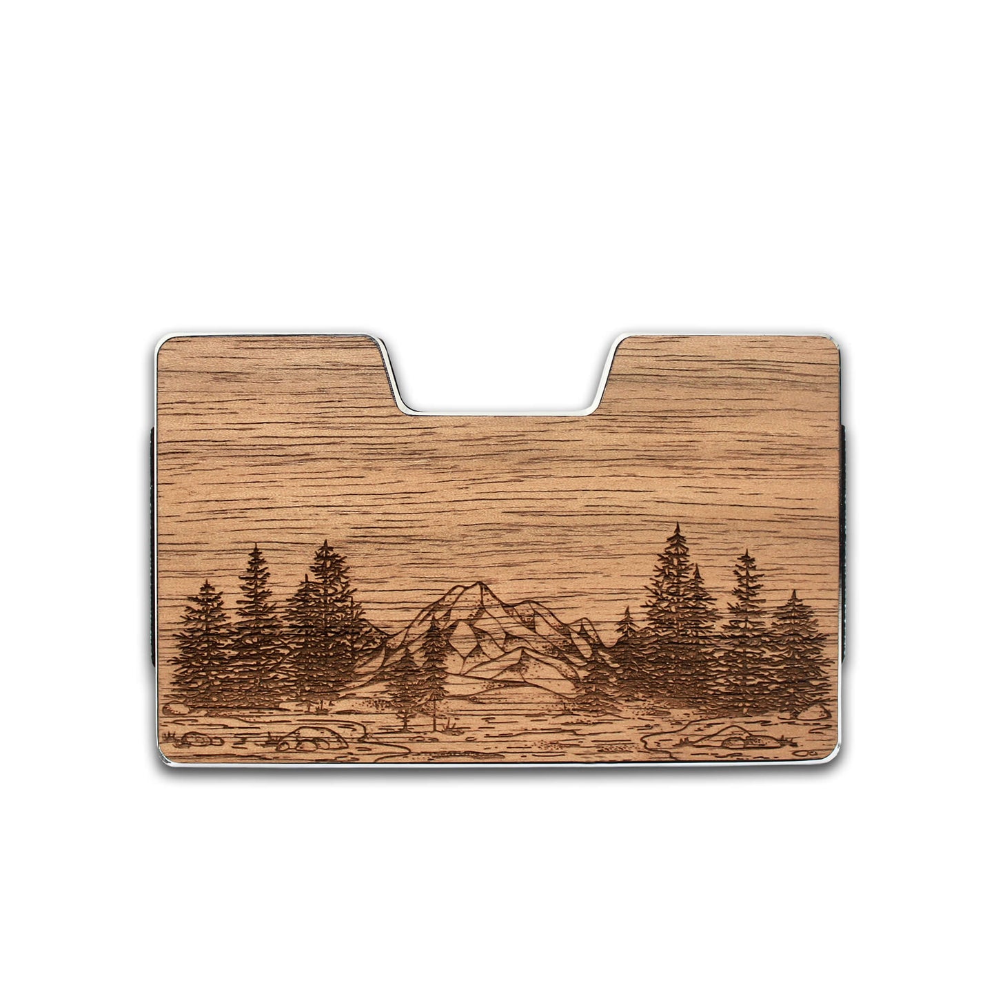Nature - Wooden Credit Card Holder with Money Clip Wallet