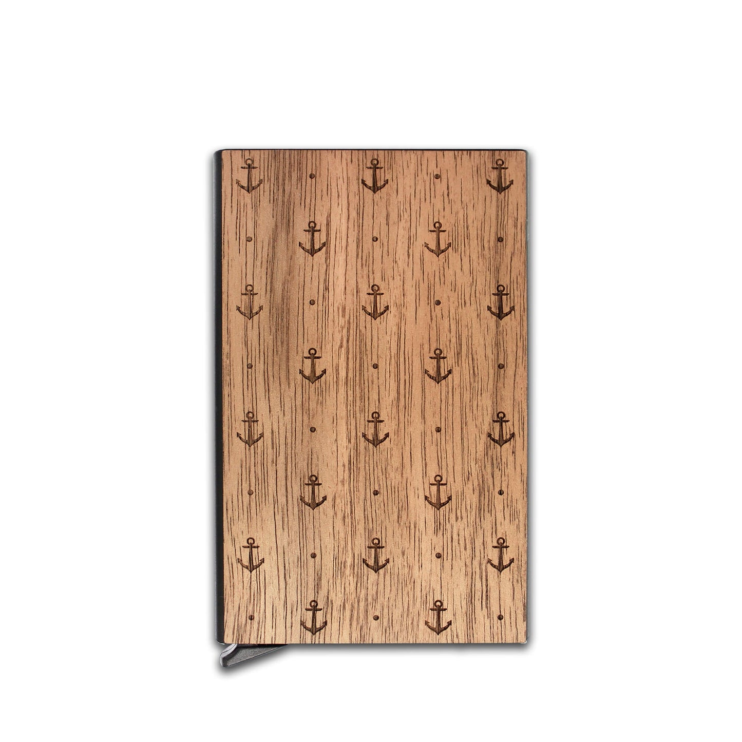 Anchor - Wood & Metal Credit Card Holder with Pop Up