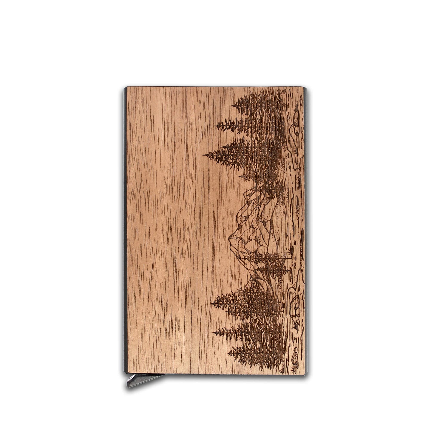 Nature - Metal Credit Card Holder with Wooden front