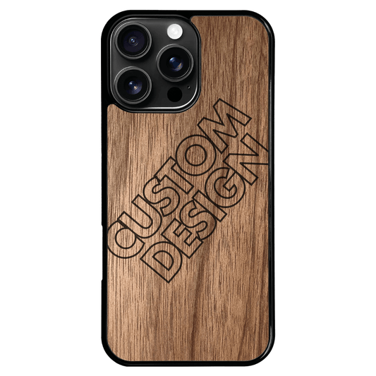 Custom Design Walnut iPhone 16 Pro Max Case