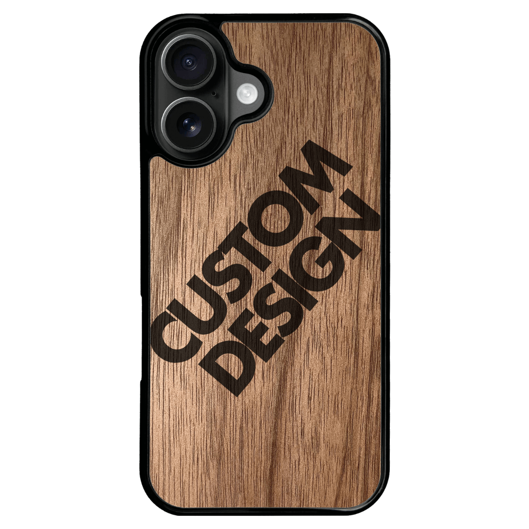 Custom Design Walnut iPhone 16 Case