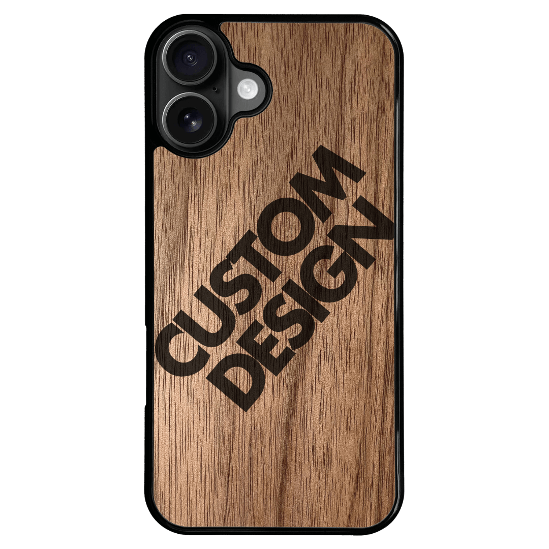 Custom Design Walnut iPhone 16 Plus Case