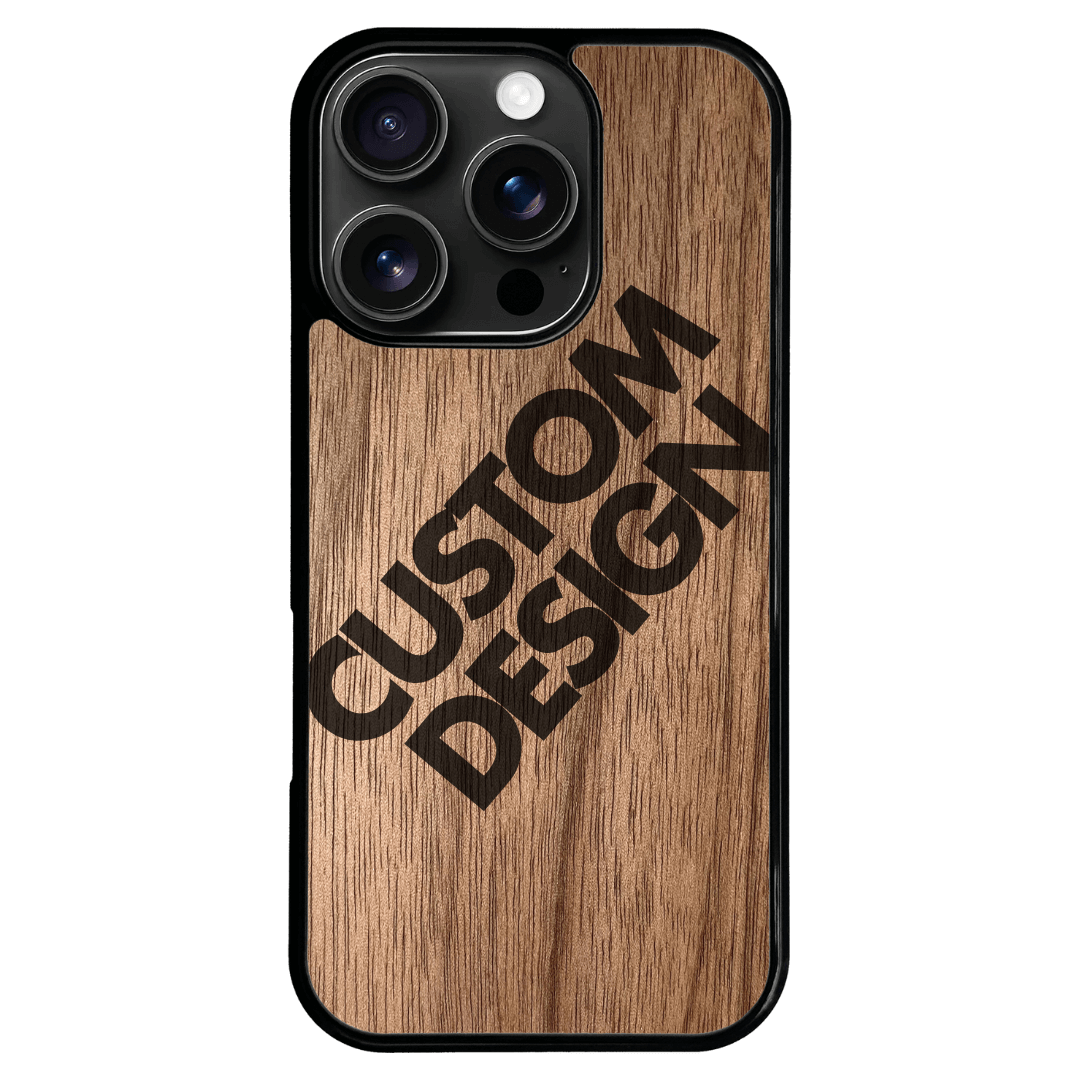 Custom Design Walnut iPhone 16 Pro Case