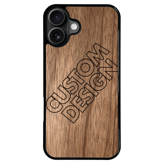 Custom Design Walnut iPhone 16 Plus Case