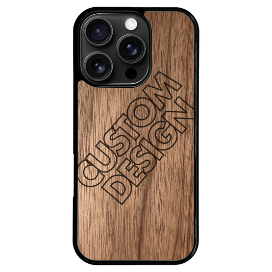 Custom Design Walnut iPhone 16 Pro Case