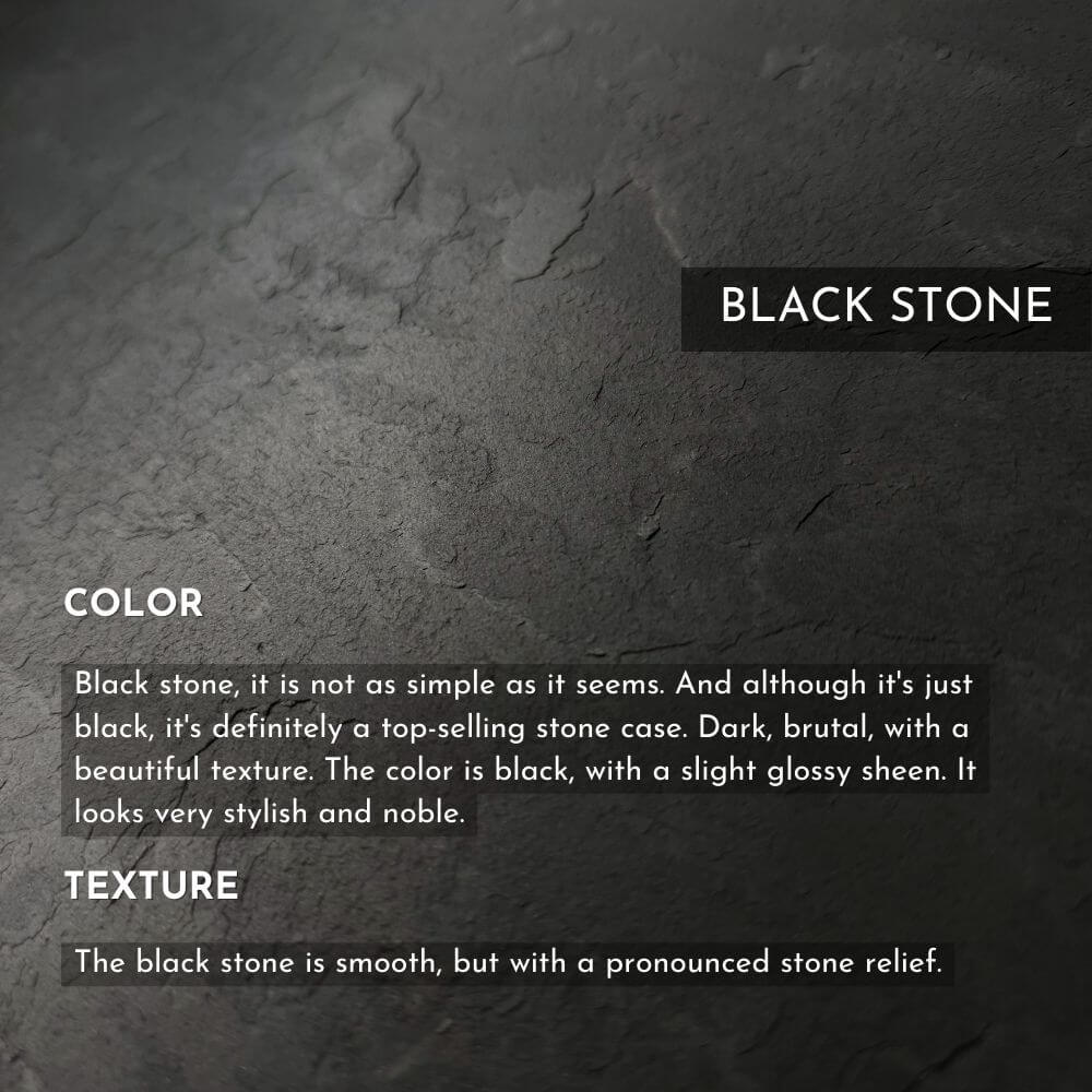 Black Stone Galaxy S22 Ultra Case