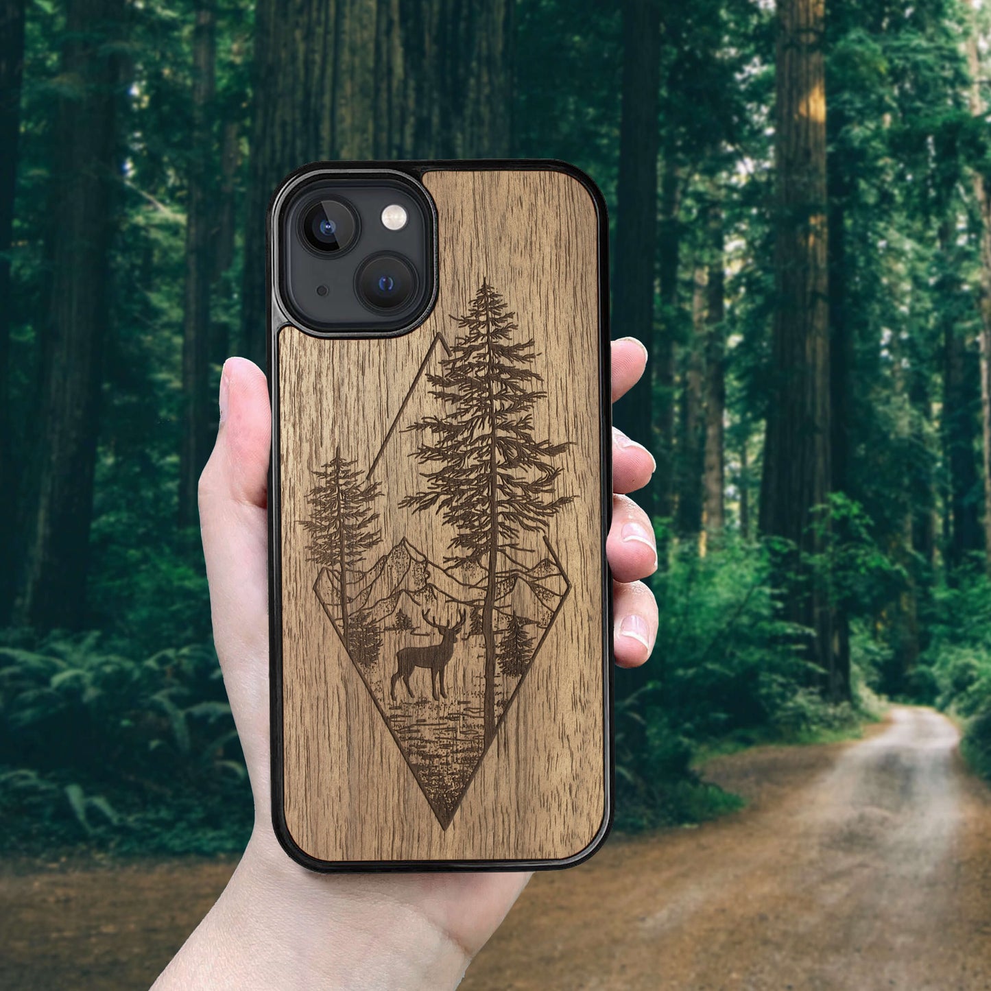 Wood iPhone 14 Plus Deer Case Woodland
