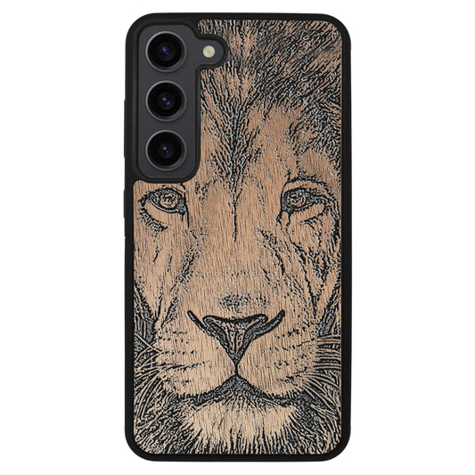 Wooden Case for Samsung Galaxy S23 Lion face