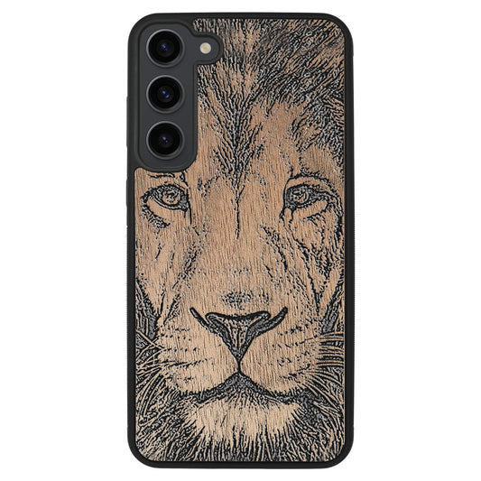 Wooden Case for Samsung Galaxy S23 Plus Lion face