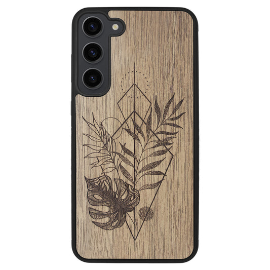 Wooden Case for Samsung Galaxy S23 Plus Monstera