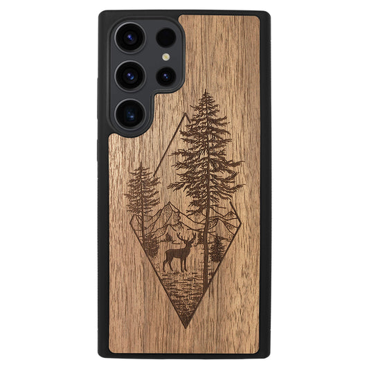 Wooden Case for Samsung Galaxy S23 Ultra Deer Woodland