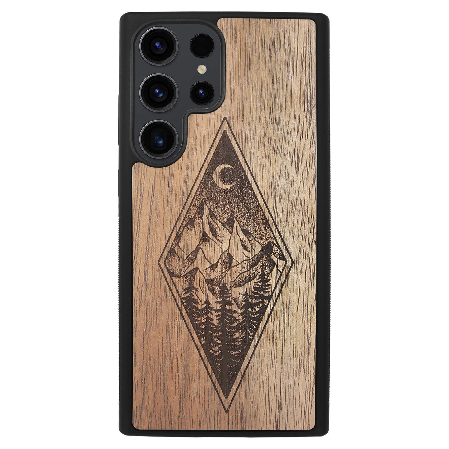 Wooden Case for Samsung Galaxy S23 Ultra Mountain Night