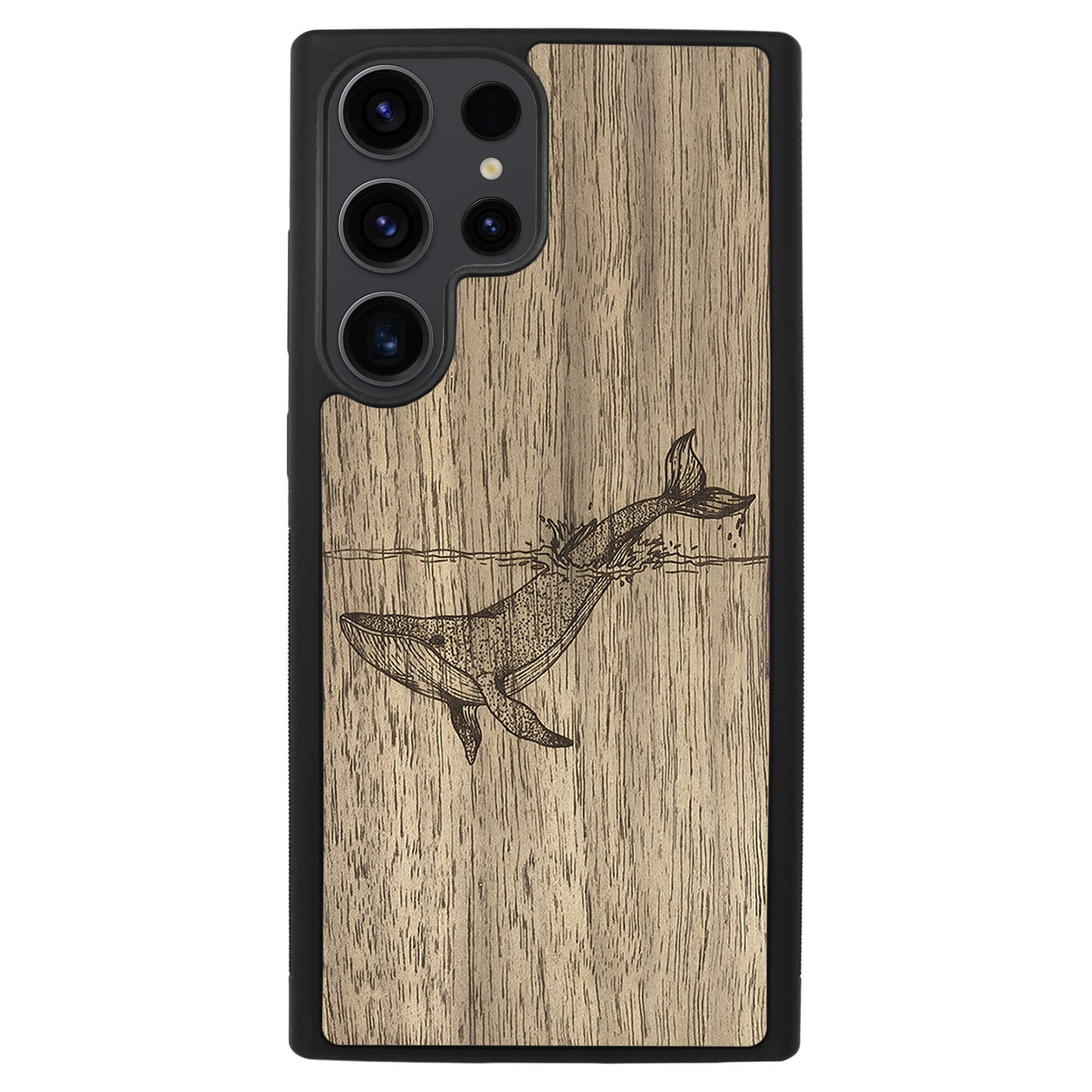 Wooden Case for Samsung Galaxy S23 Ultra Whale