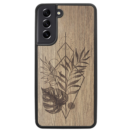 Wooden Case for Samsung Galaxy S21 FE Monstera