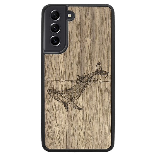 Wooden Case for Samsung Galaxy S21 FE Whale