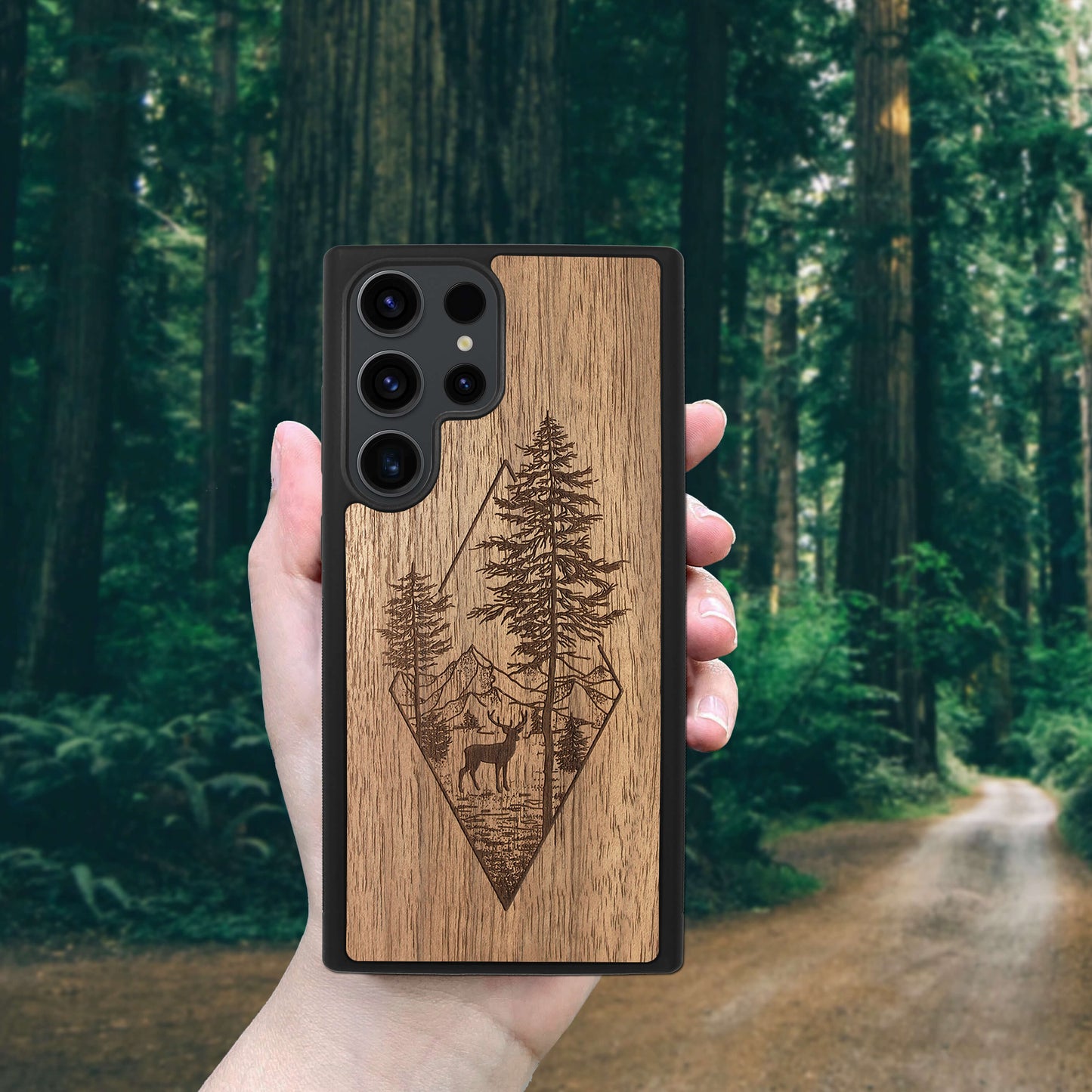 Wood Galaxy S22 Ultra Case Deer Woodland