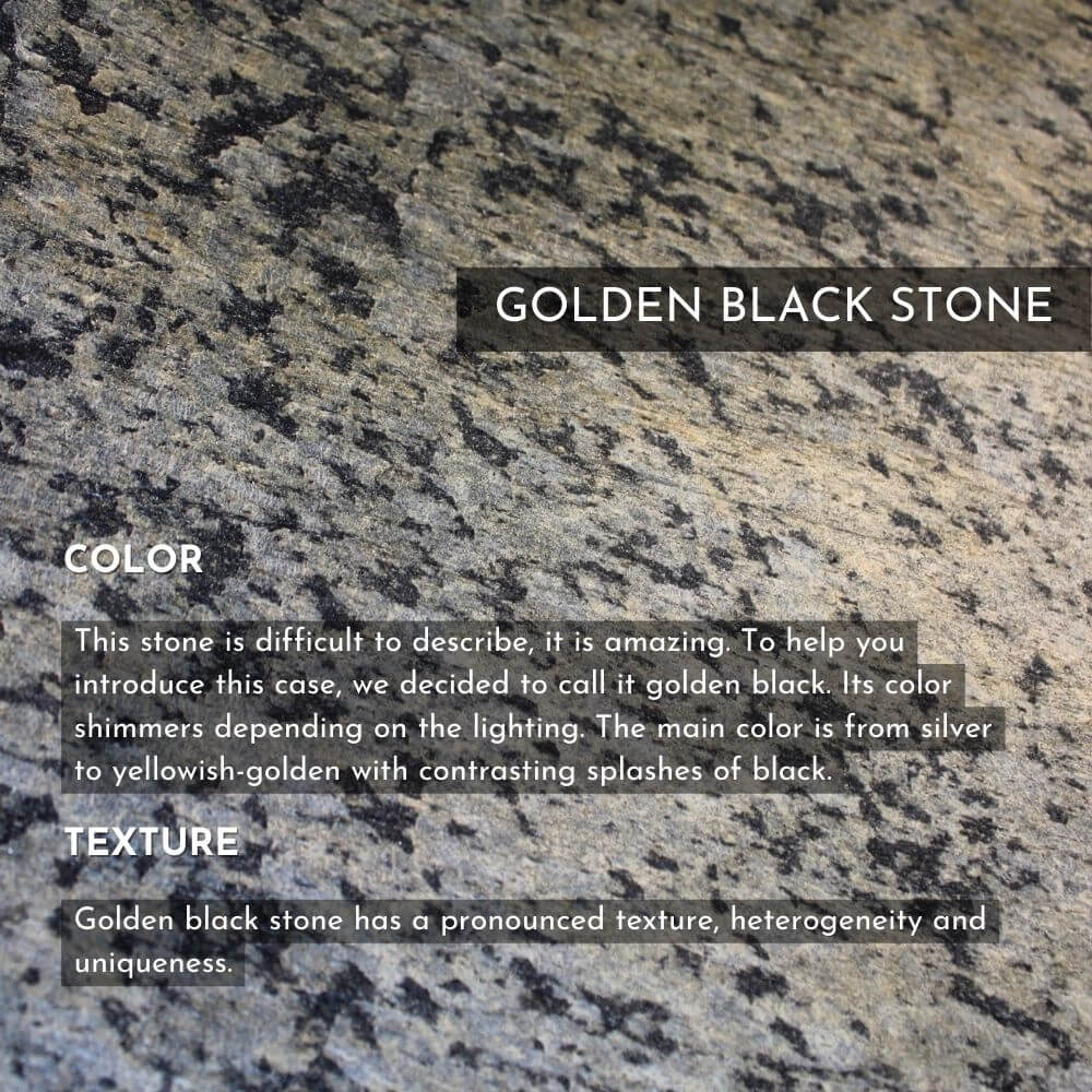 Golden Black Stone iPhone 14 Plus Case