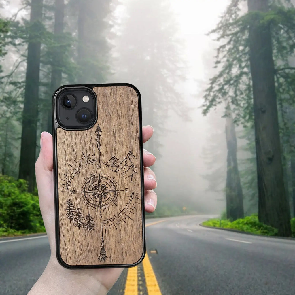 Wood iPhone 14 Case Just Go
