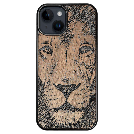 Wooden Case for iPhone 14 Lion face