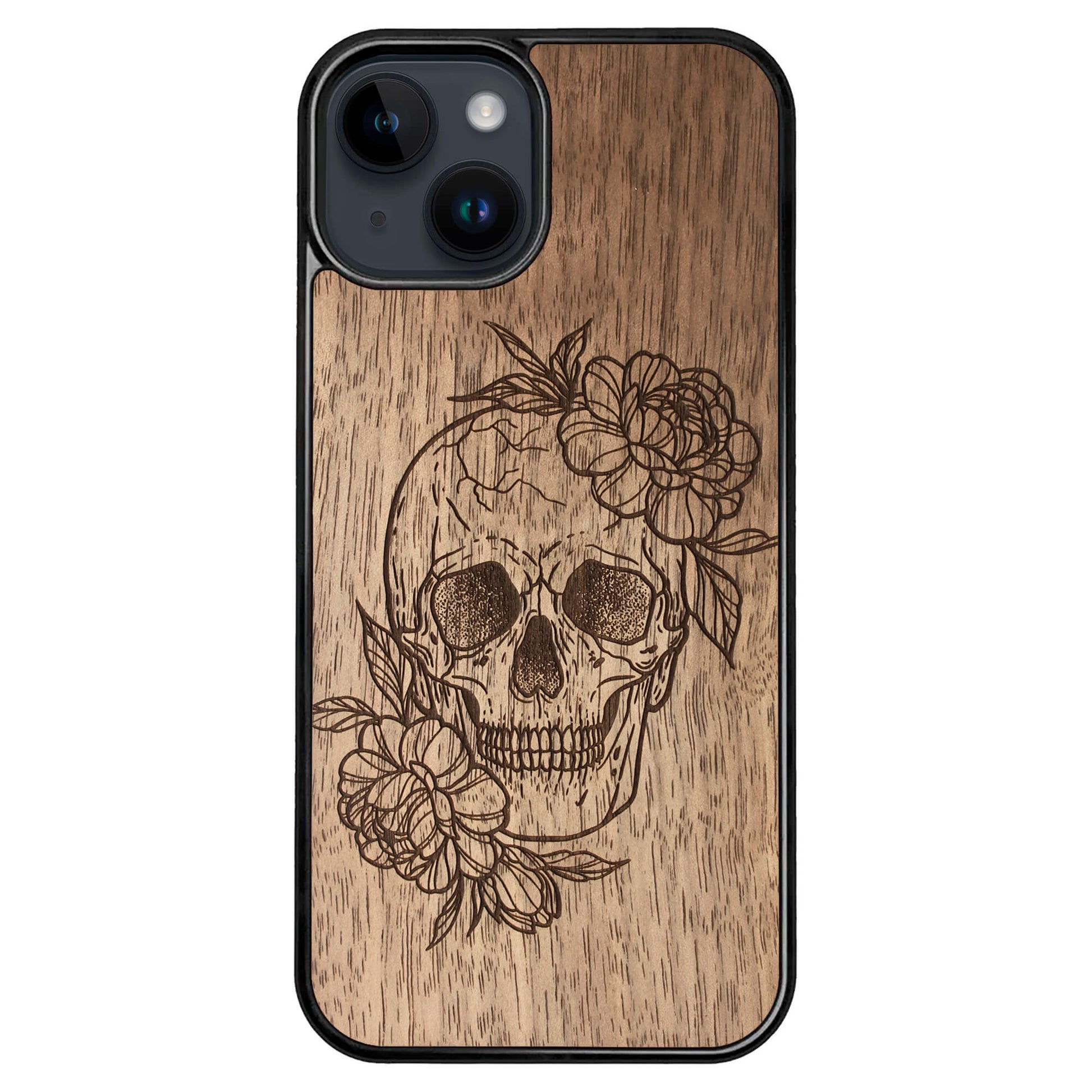 Wooden Case for iPhone 14 Skull