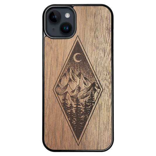Wooden Case for iPhone 14 Plus Mountain Night