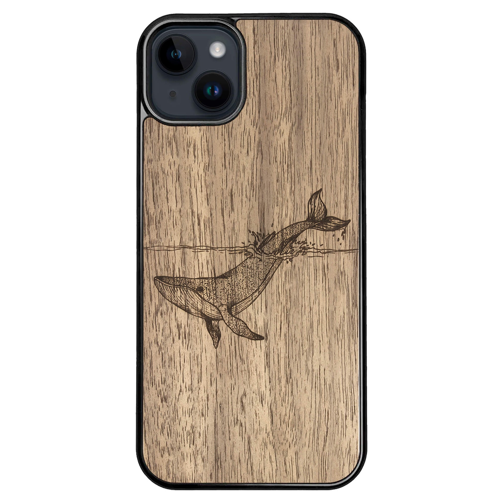 Wooden Case for iPhone 14 Plus Whale