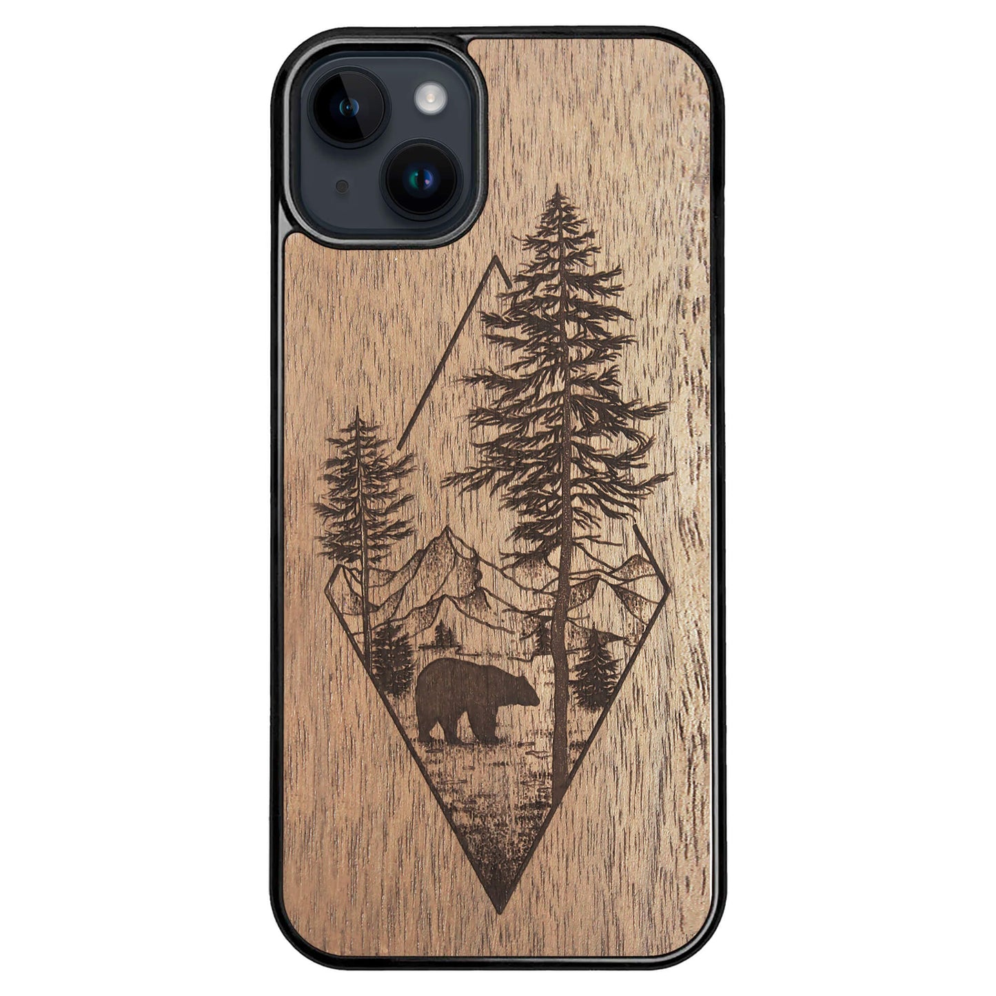 Wooden Case for iPhone 14 Plus Woodland Bear