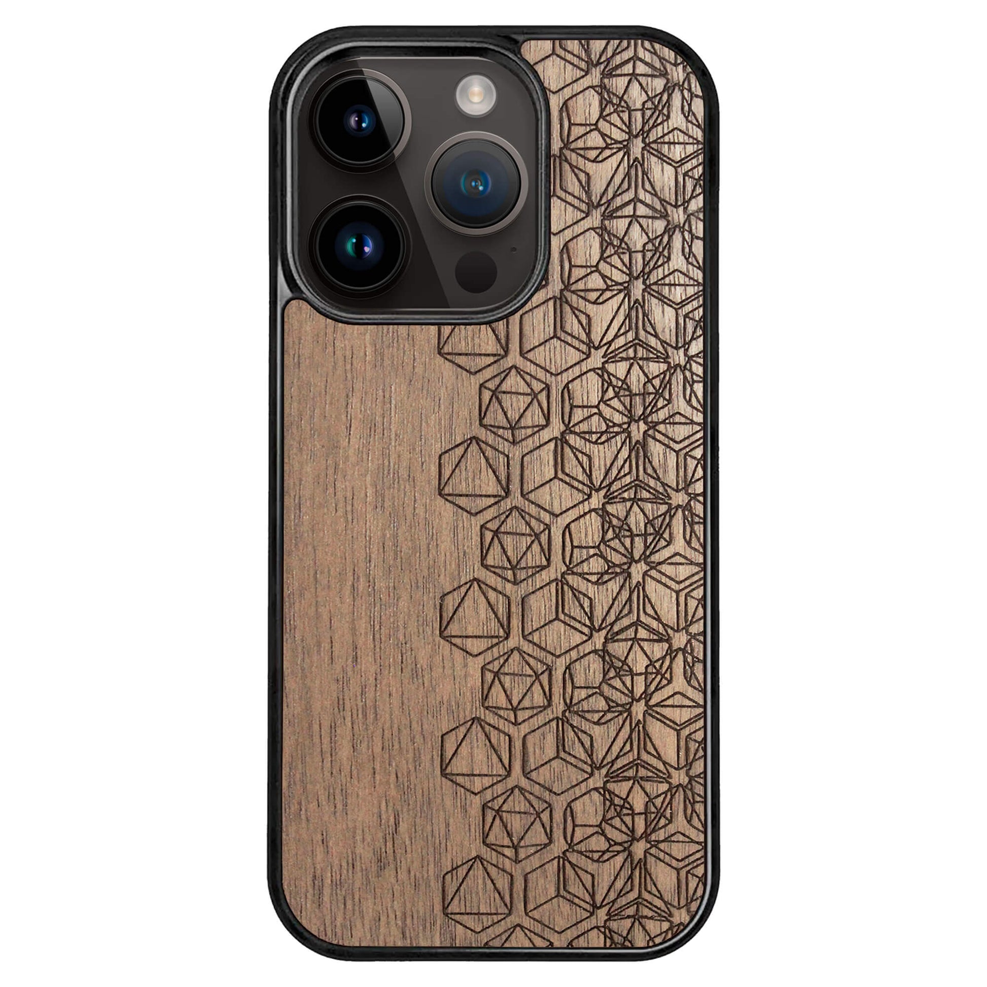 Wooden Case for iPhone 14 Pro Geometric