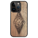 Wooden Case for iPhone 14 Pro Mountain Night