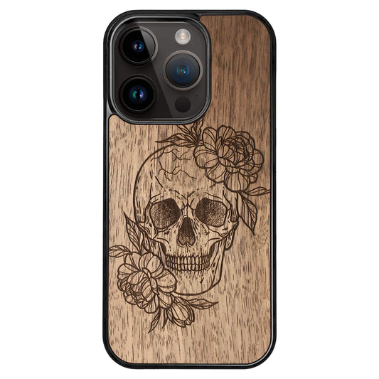 Wooden Case for iPhone 14 Pro Skull