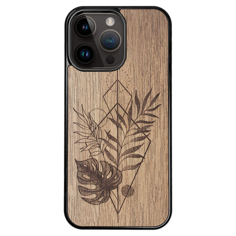 Wooden Case for iPhone 14 Pro Max Monstera