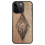 Wooden Case for iPhone 14 Pro Max Mountain Night