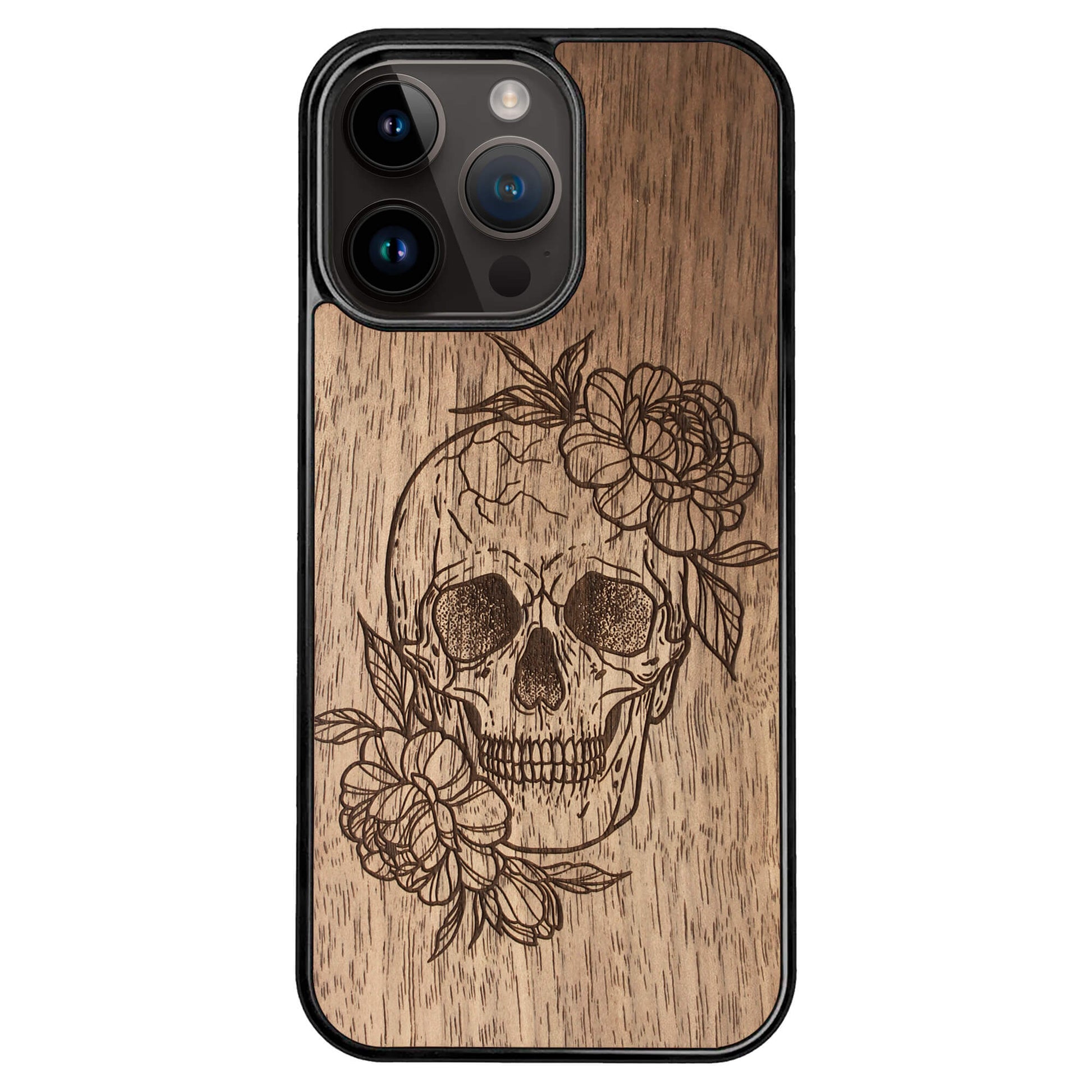 Wooden Case for iPhone 14 Pro Max Skull