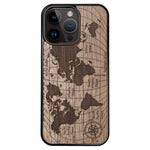 Wooden Case for iPhone 14 Pro Max World Map