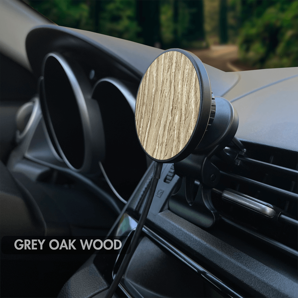 Grey Oak MagSafe Car wireless charger