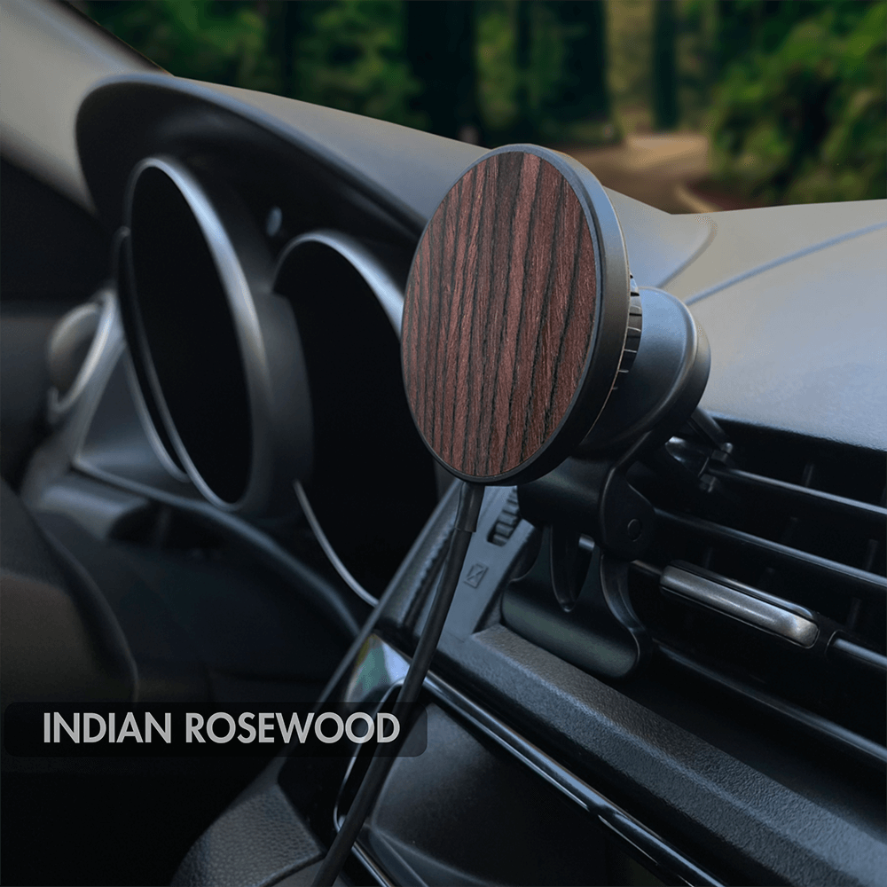 Indian Rosewood MagSafe Car wireless charger