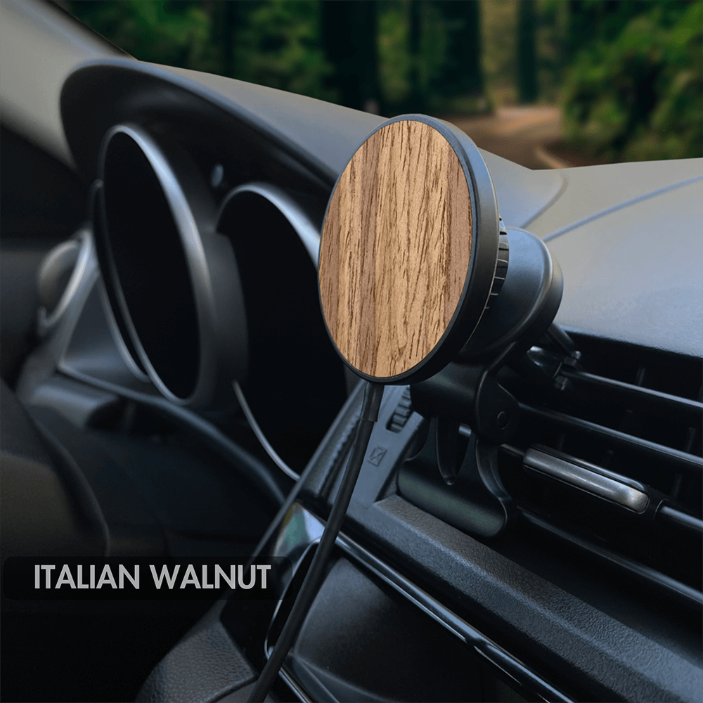 Italian Walnut MagSafe Car wireless charger