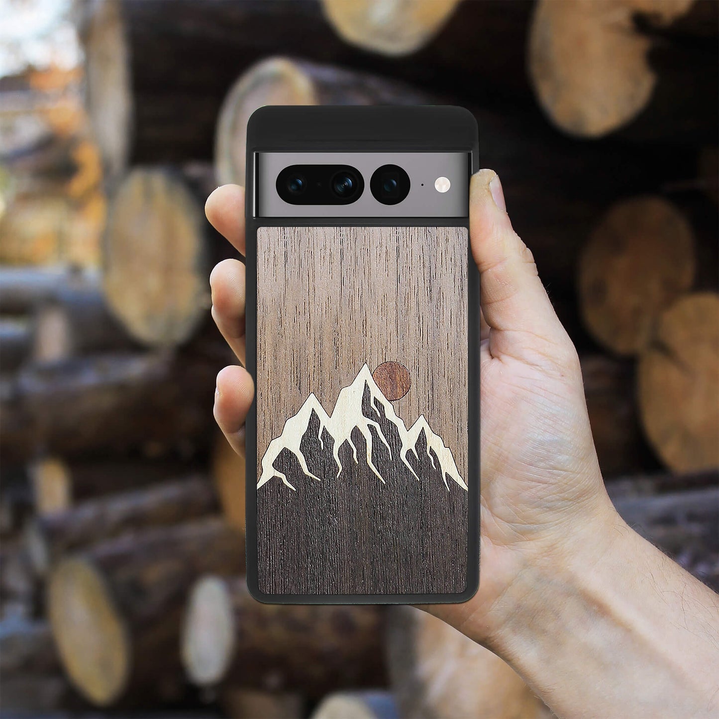 Wood Google Pixel 7 Pro Case Mountain