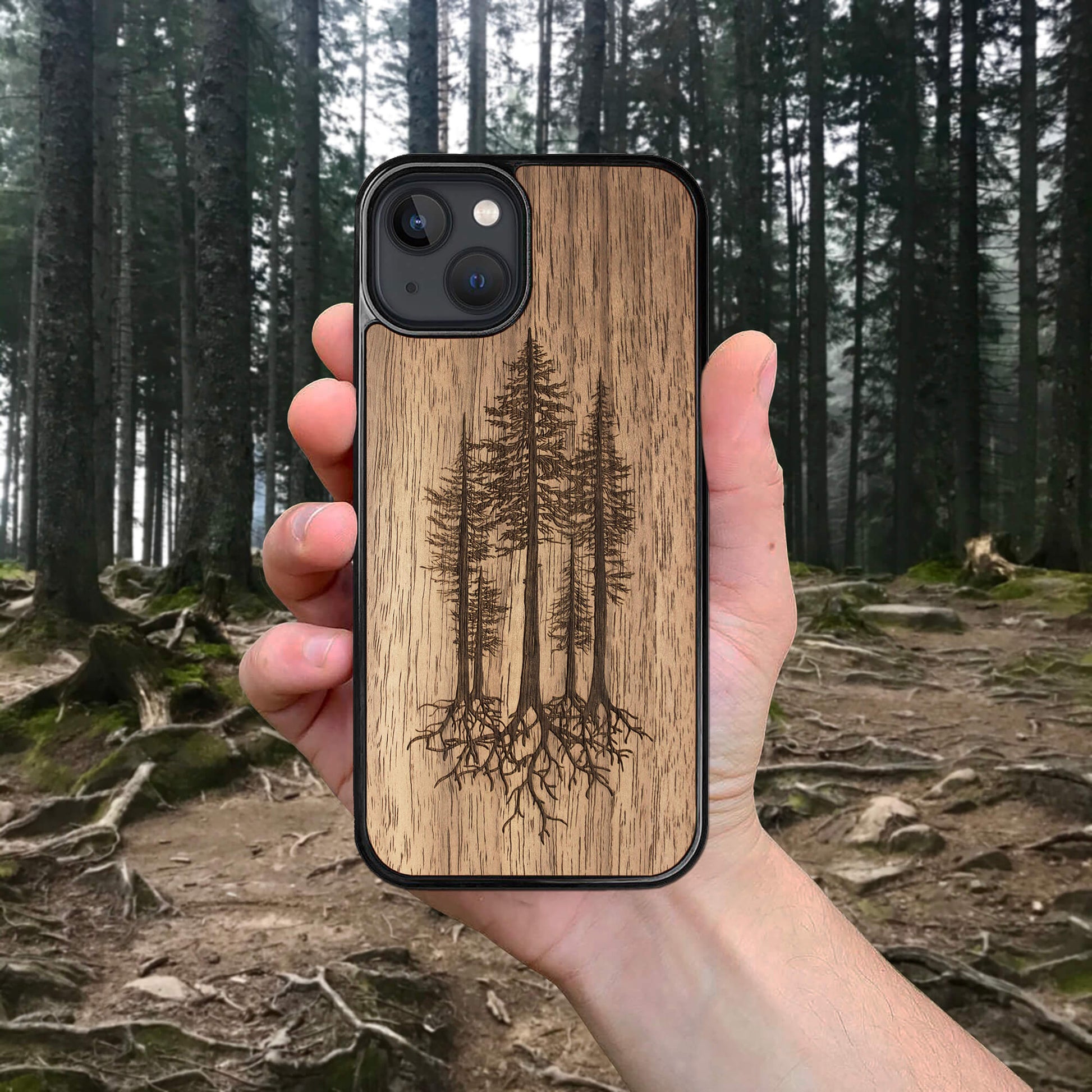 Wood iPhone 14 Case Pines