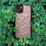 Wood iPhone 14 Pro Max Case Botanical Leaves