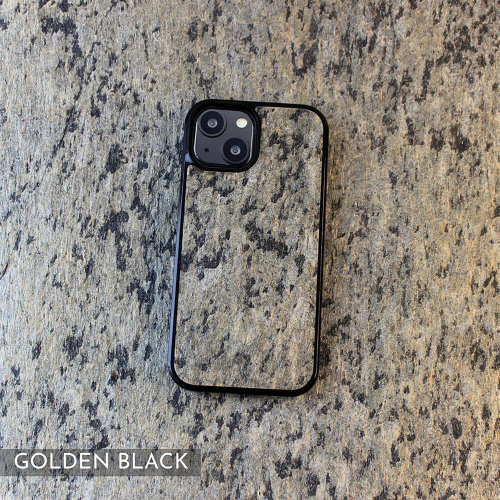 Golden Black Stone iPhone 14 Plus Case