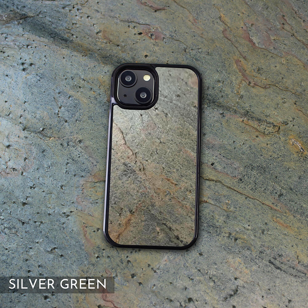 Silver Green Stone iPhone 15 Pro Case