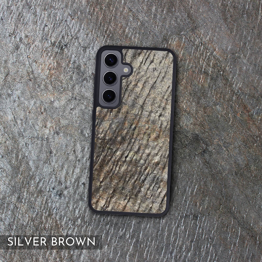 Silver Brown Stone Galaxy S23 Case