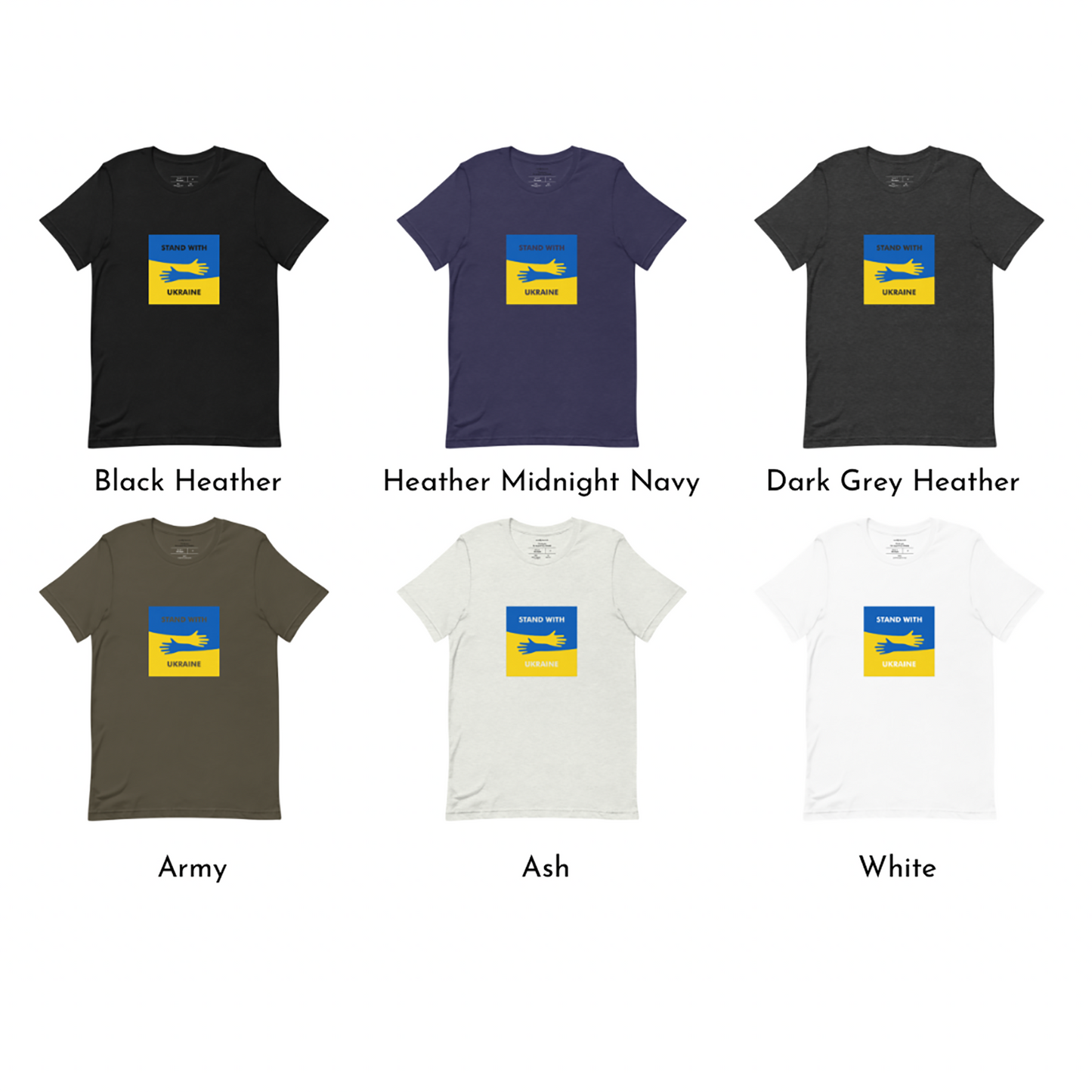 Ukrainian Flag T Shirt, Stand with Ukraine - Short-sleeve Unisex Graphic Tee Shirts