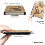 Forest - Wood & Metal Credit Card Holder with Pop Up